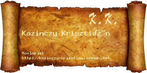 Kazinczy Krisztián névjegykártya