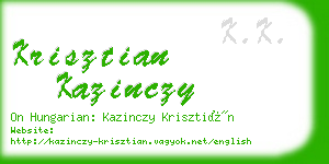 krisztian kazinczy business card